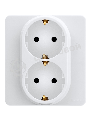 Розетка 2 x 2К+З немецкий стандарт 16А 250 В белый