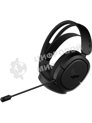 Гарнитура ASUS TUF Gaming H1 Wireless чёрный, беспроводная + проводная, USB/USB-C, до 15 ч, виртуальный 7.1, шумоподавление микрофона