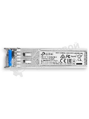Модуль TP-Link SFP 1000Base-BX WDM Bi-Directional SFP module, TX: 1310 nm and RX: 1550 nm, 1 LC Simplex port, up to 2 km transmission distance in 9/125 μm SMF (Single-Mode Fiber), Supports Digital Diagnostic Monitoring (DDM).