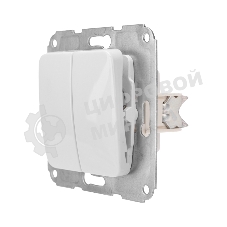 Выключатель DEA 2кл с/у 10А мех. белый Kranz (1/10/120)