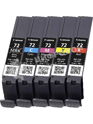 Картридж струйный CANON PGI-72 MBK/C/M/Y/R MULTIPACK (1640 стр. 13 мл) для CANON PRO-10