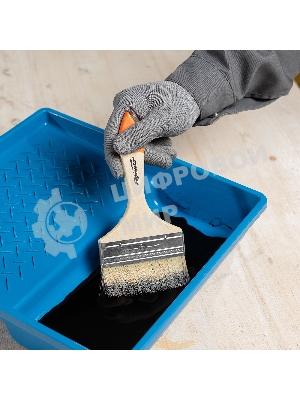 Кисть плоская Sparta 100 мм, натуральная щетина, деревянная рукоятка, для масляных краскок, лаков