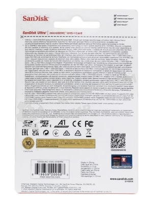 Флеш карта microSD 512Gb SanDisk microSDXC Class 10 Ultra UHS-I A1 140Mb/s