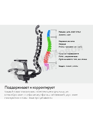 Кресло руководителя эргономичное Метта Equalizer L2-47D черный сиденье черный экокожа с подголов. крестов.5-луч. металл хром