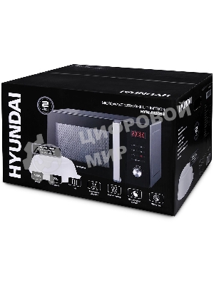Микроволновая печь Hyundai HYM-M2062 черный, 23 л, 800 Вт, переключатели - кнопки, поворотный механизм