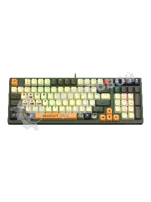 Клавиатура A4Tech Bloody S98 проводная, USB Type-A, белый/зеленый