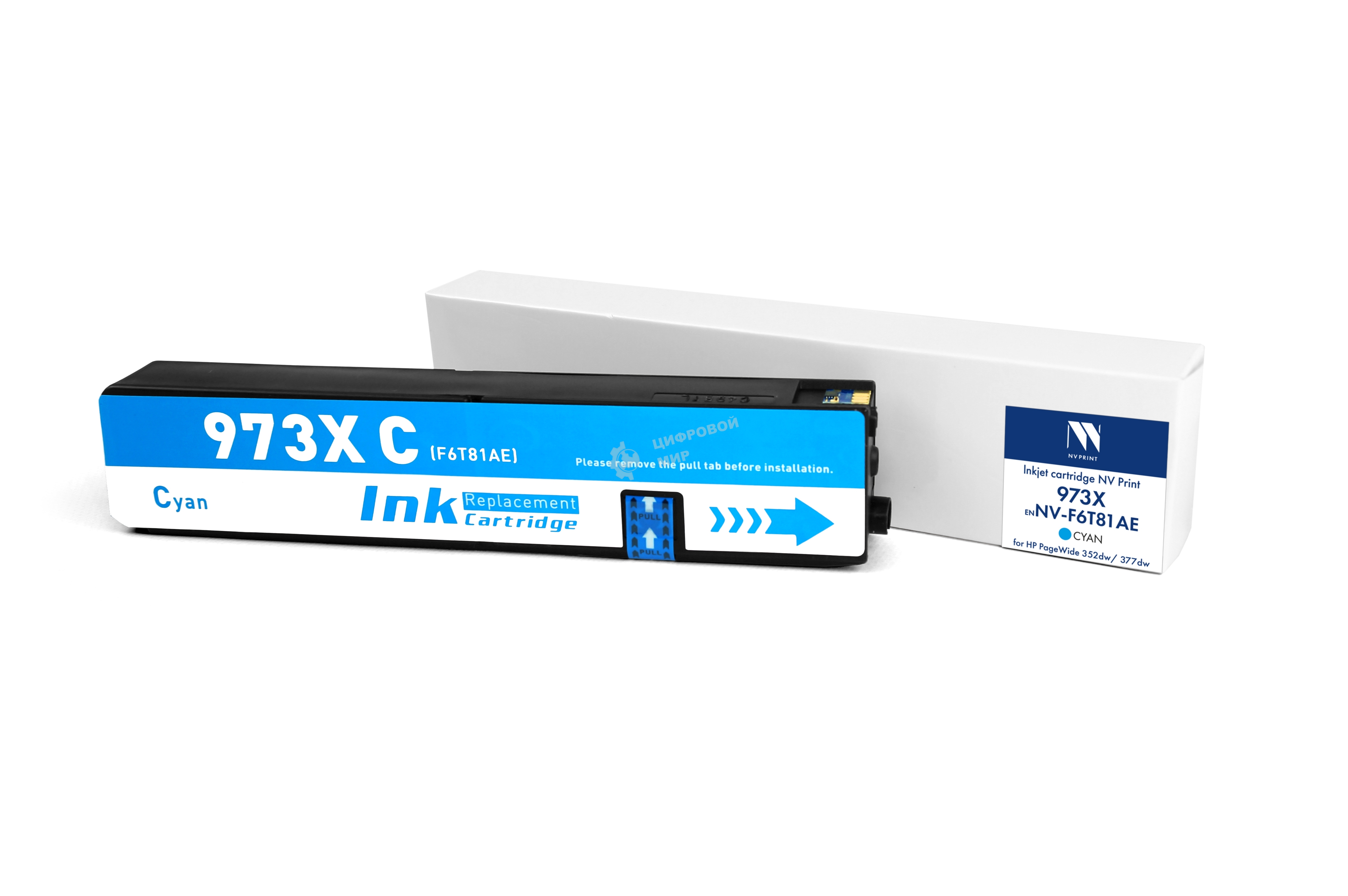 Картридж струйный NVPrint 973X (NV-F6T81AE) голубой для HP PageWide 352dw/377dw/Pro 452d/477/552/577/Managed P55250dw/P57750dw (7000 стр) совместимый