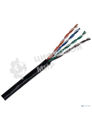 Кабель NEOMAX NM711032-100М-РТ U/UTP cat.5e 4x2x0.46, 25 AWG, Медь, внешний, PE, 100м, черный