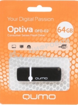 Флешка USB QUMO 64Gb USB 2.0 Optiva 02 Black, цвет корпуса черный (QM64GUD-OP2-black)