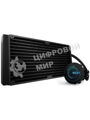 Система жидкостного охлаждения для ПК/Water Cooling System NZXT Kraken Elite 280 RGb (250W, 280мм, LED temp., Black/Fans: 2x140мм, 98.61CFM, 34.5dBA, 2000RPM/Pump height 65мм, 2800RPM, Rad thickness 27мм/S: 1851, 1700, 1200, 115X, AM5, AM4)