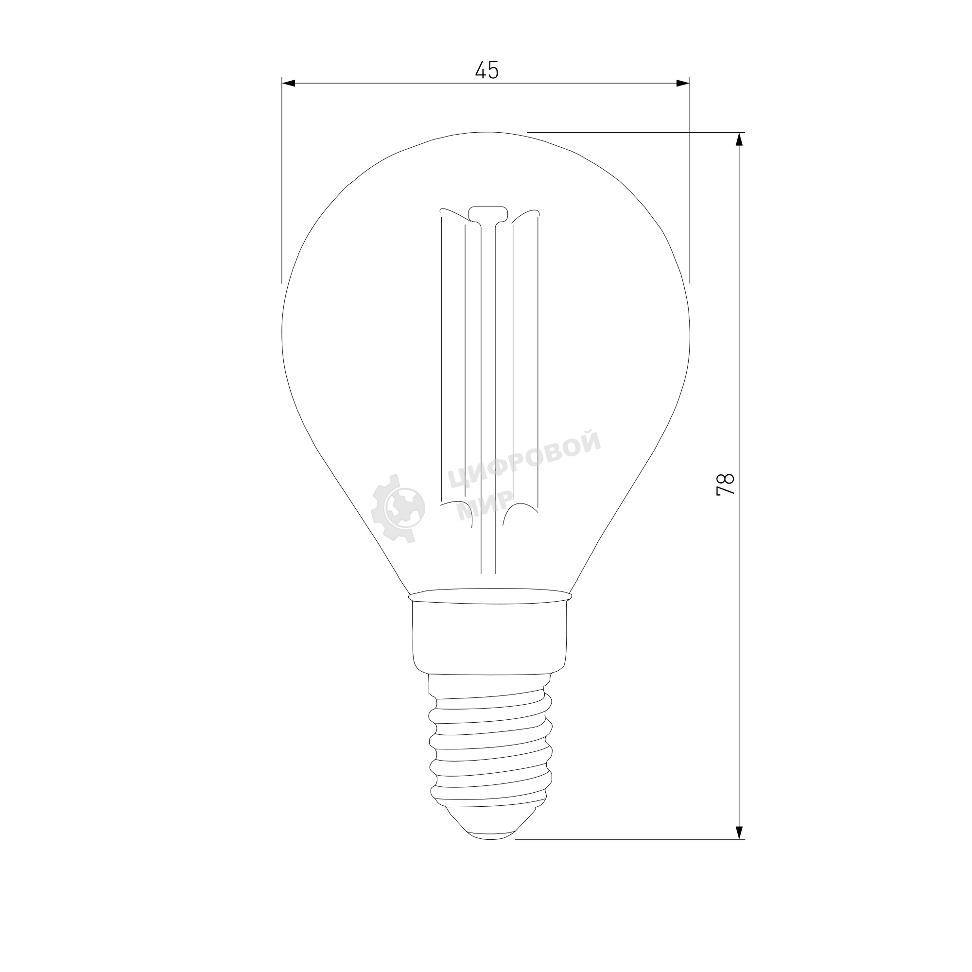 BLE1435 / Светодиодная лампа Mini Classic F 6W 4200K E14 (G45 тонированный)