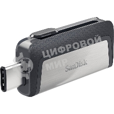 Флешка USB Sandisk DDC2 Ultra Dual (SDDDC2-032G-G46), 32Gb, USB 3.0/USB 3.1 Type C, R/W 150/30, серый/черный