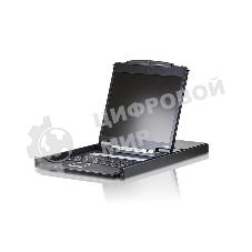 Переключатель/switch, KVM, 1 user консоль LCD/ЖК 19 =16 cpu/портов/port PS2/USB+VGA, с KVM-шнурами PS2 1х1.8м.;USB 1x1.8м., 1280x1024, 1U 19, исп.спец.шнуры, OSD, каскад 256, лат./рус.клав 16PLCD KVMP SWITCH 19INCH