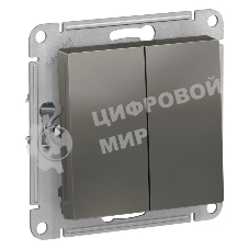 Механизм выключателя 2-кл. СП AtlasDesign 10А IP20 (сх. 5) 10AX сталь