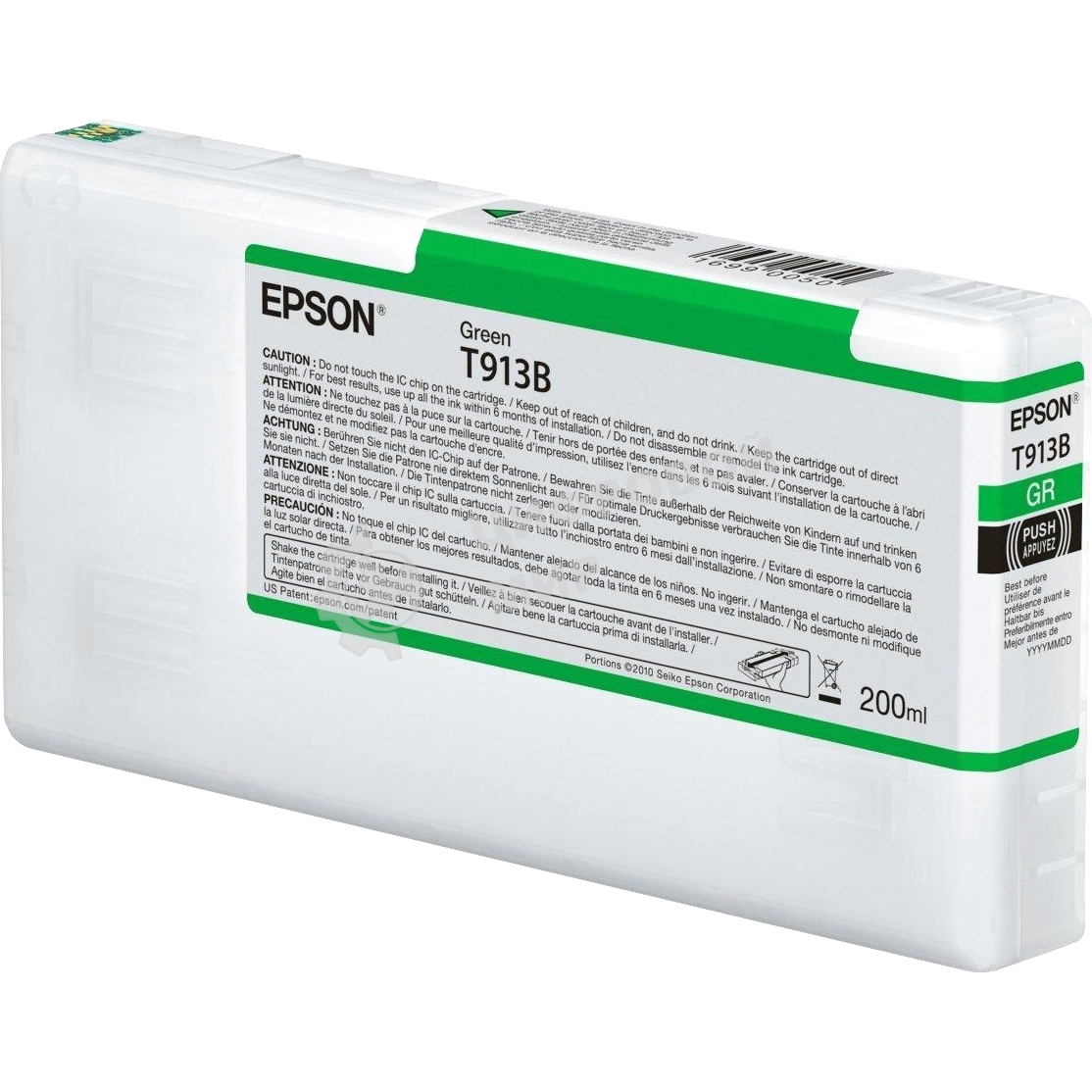 Картридж струйный Epson T913B с зелеными чернилами (200ml) для плоттеров SC-P5000 (C13T913B00)