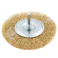 Щетка Matrix для дрели 100 мм, плоская со шпилькой, латунированная витая проволока