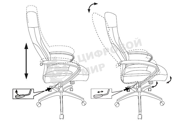 Кресло руководителя Бюрократ CH-608 Fabric черный Light-20 крестовина пластик