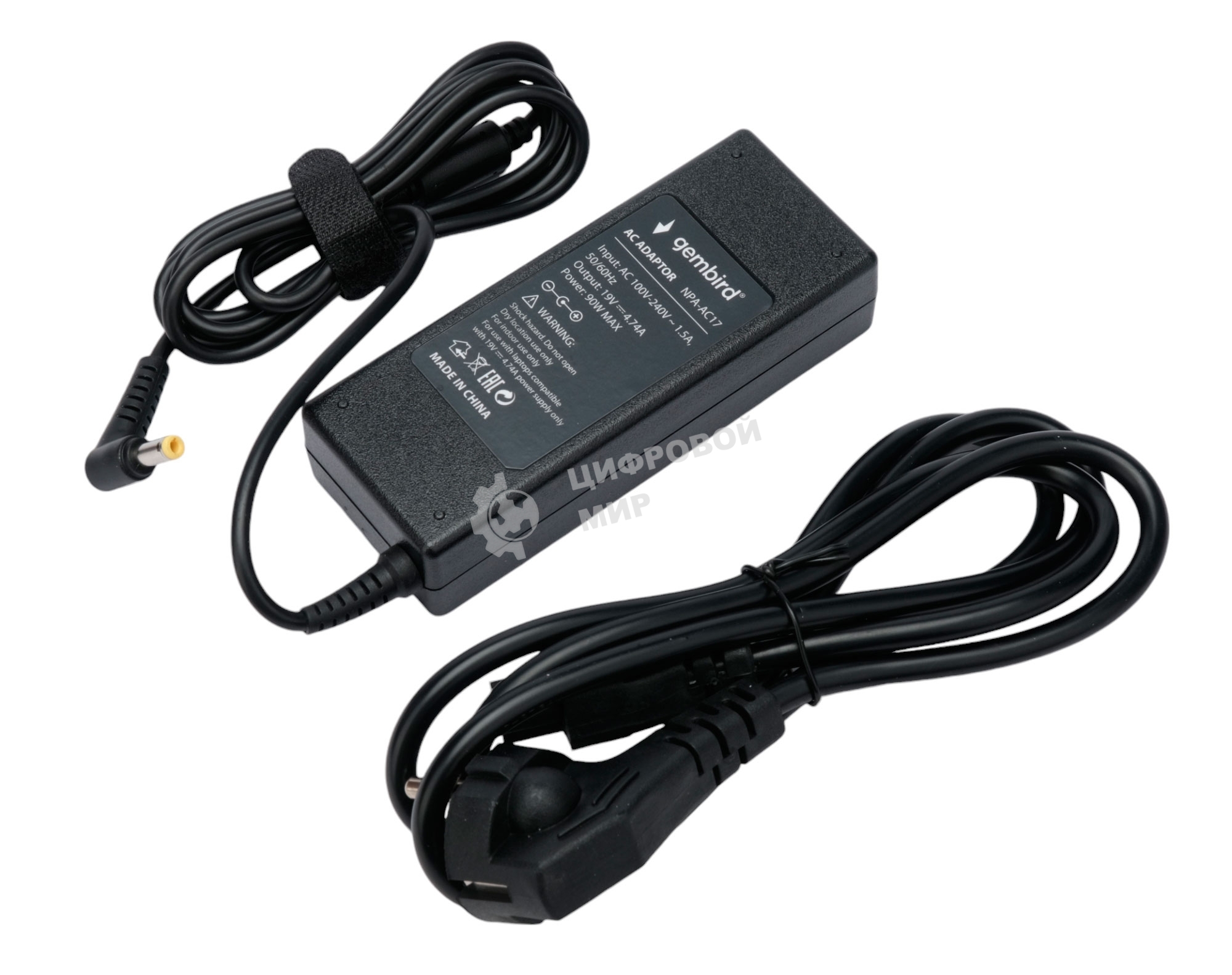 Блок питания Gembird для ноутбуков Asus, Toshiba 19В/4,74А, 90Вт, 1 штекер 5,5х2,5мм (NPA-AC17)