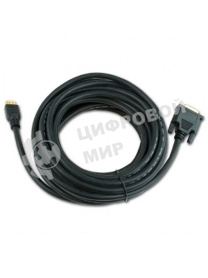 Кабель HDMI-DVI Cablexpert CC-HDMI-DVI-15, 19M/19M, single link, медь, позол.разъемы, экран, 4.5м, черный, пакет