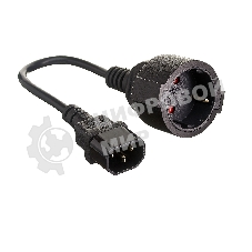 Кабель-переходник (UPS->розетка) ExeGate Power EC-30P (C14->Евророзетка) VDE-250V-3*0.75-CU, 0.15м