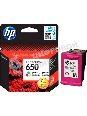 Струйный картридж оригинальный CZ102AK (№650) для HP, триколор, 650 к.