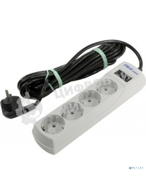 Сетевой фильтр Pilot mini 10 м, 4 розетки, белый, коробка