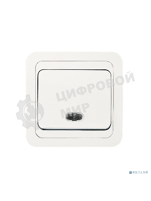 Выключатель 1-кл. Makel СП Mimoza 10А IP20 с подсветкой белый/белый