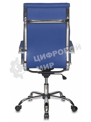 Кресло руководителя Бюрократ CH-993/blue синий, искусственная кожа, крестовина хромированная