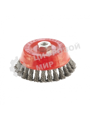 Щетка Matrix для УШМ, 125 мм, М14, Чашка, крученая проволока 0,8 мм