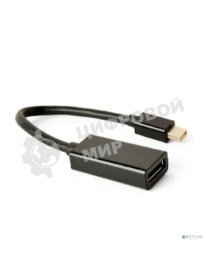 Переходник miniDisplayPort -> DisplayPort, Cablexpert A-mDPM-DPF4K-01, 4K, 20M/20F, длина 16см, черный, пакет