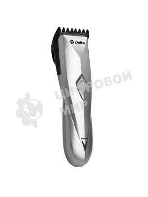Машинка для стрижки Delta DL-4035А серебристый (серебристый, 2 Вт, аккум. батарея 1,2 В, регулировка длины срезаемых волос, ножи из нержавеющей стали, время работы при заряженной батарее 30 мин., в комплекте: расческа, ножницы, масленка, щетка для чистки)