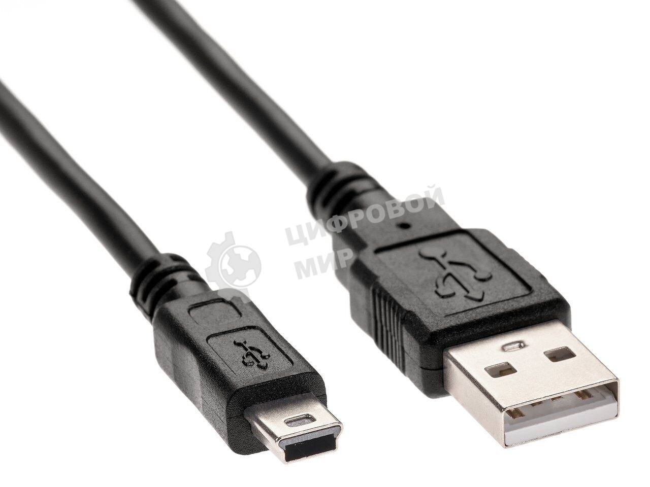Кабель USB 2.0 A-->mini-B 5P (1м) черный TELECOM/VCOM TC6911BK-1.0M