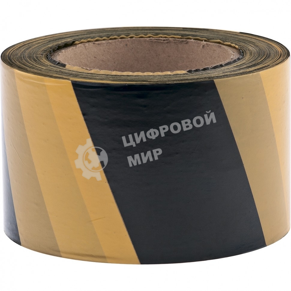 Лента сигнальная Сибртех, 50 мм х 200 м черно-желтая