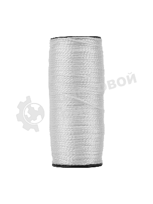 Шнур крученый полипропиленовый Сибртех 1,5 мм, L 100 м, 29 кгс, на катушке, белый