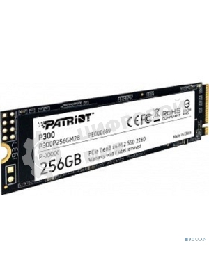 Накопитель SSD Patriot P300, 256Gb, PCIe 3.0 x4, M.2 2280, NVMe, R/W 1700/1100