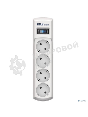 Сетевой фильтр Pilot mini 10 м, 4 розетки, белый, коробка