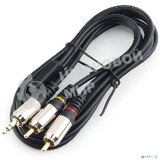 Кабель аудио Cablexpert CCAB-02-35M2RM-1.5MB. 3.5 Jack(M)/2х RCA (M), черный, 1.5м, блистер