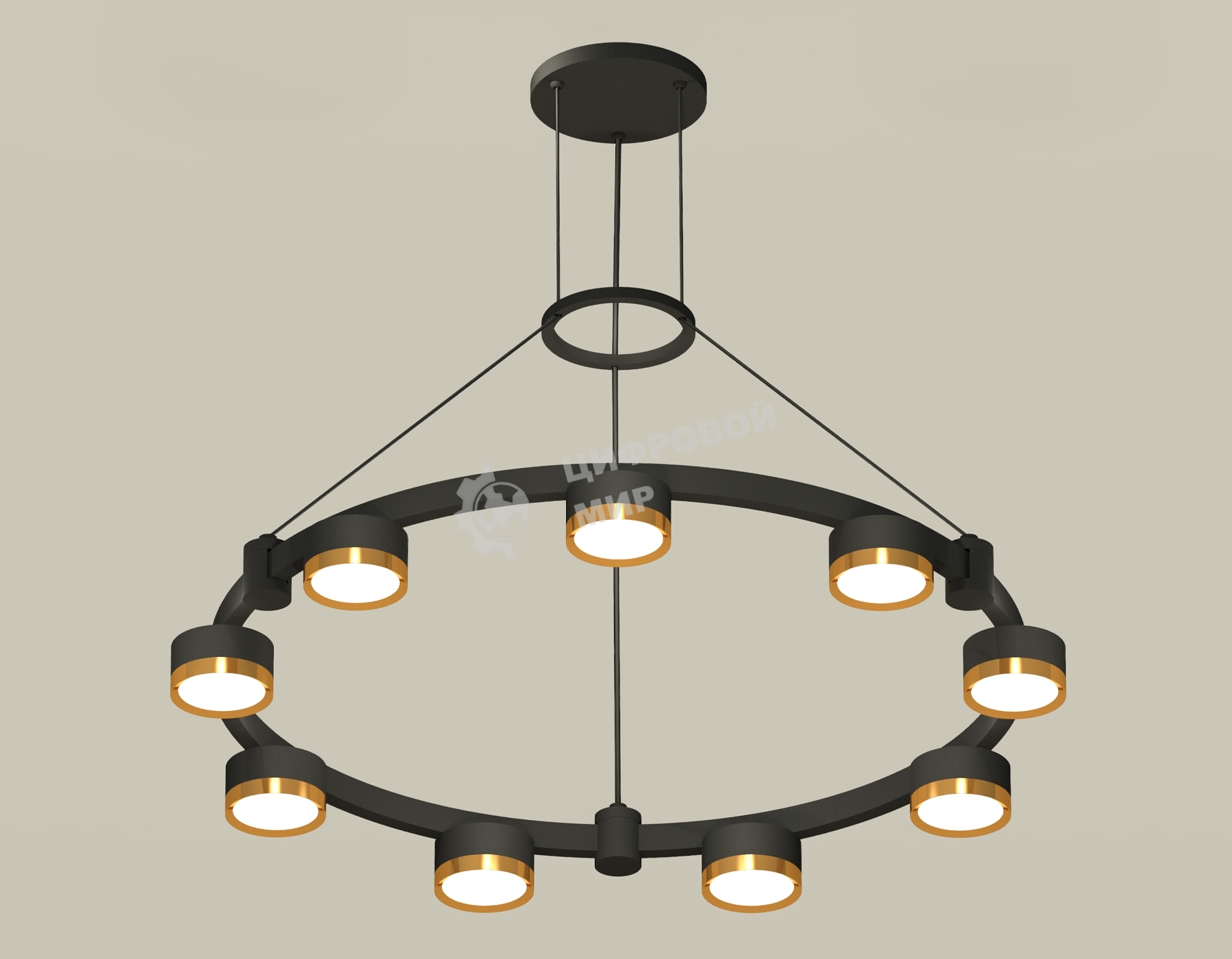 Светильник Ambrella light XR92051802/9 SBK/PYG черный песок/золото желтое полированное GX53 (A9205, C9242, N8124)