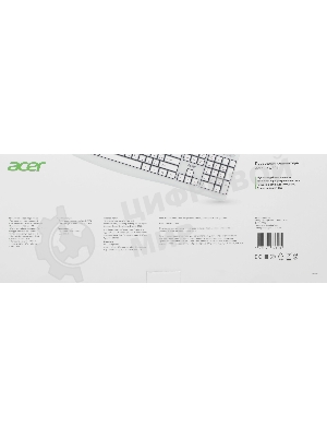 Клавиатура проводная Acer OKW301 (ZL.KBDCC.01B), USB, белый