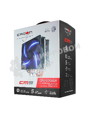Кулер для процессора Crown CM-5 прозрачный/черный, 120 мм, 1500 об/мин, 30.8 дБ, 4 pin, 187 Вт, 148 мм