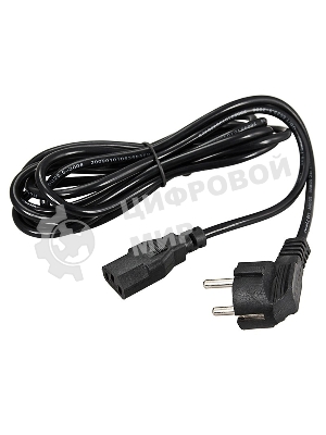Шнур сетевой Rexant евровилка угловая - евроразъем С13, кабель 3x0,75 мм², длина 1,8 м. (PVC пакет)