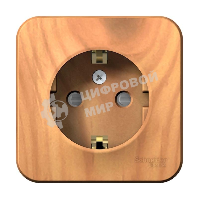 Розетка 1-м ОП Blanca 16А IP20 250 В с заземл. защ. шторки с изолир. пластиной ясень SchE BLNRA011115