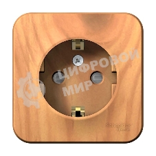 Розетка 1-м ОП Blanca 16А IP20 250 В с заземл. защ. шторки с изолир. пластиной ясень SchE BLNRA011115