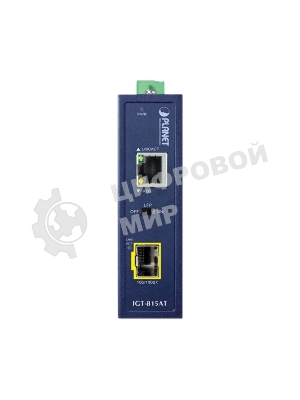Медиаконвертор PLANET IGT-815AT IP30 Compact size Industrial 100/1000BASE-X SFP to 10/100/1000BASE-T Media Converter (-40 to 75 C, LFP Supported)