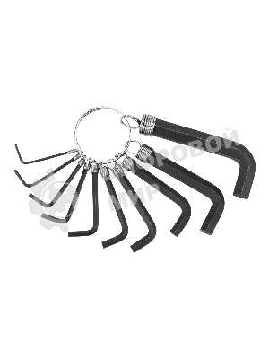 Набор ключей Sparta имбусовых HEX, 1,5–10 мм, 10 шт., оксидированные, на кольце