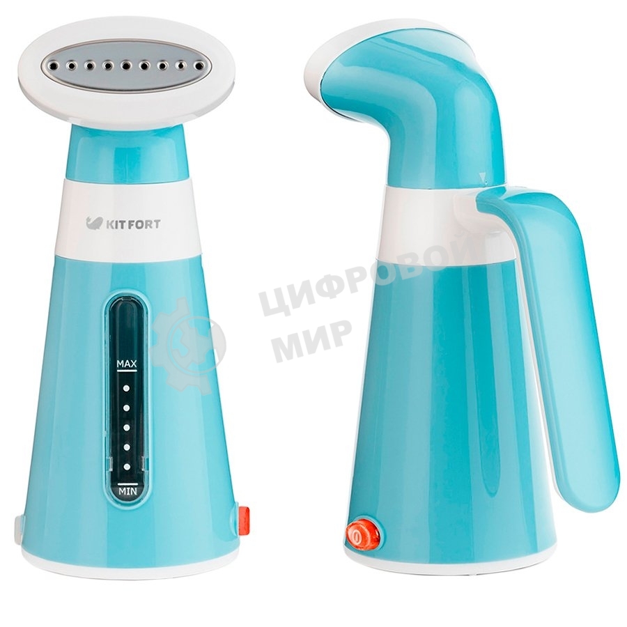 Отпариватель Kitfort КТ-928-3 бирюзовый/белый, 600 Вт, 15 г/мин, 0.1 л