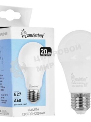 Светодиодная (LED) Лампа Smartbuy-A60-20W/4000/E27 (SBL-A60-20-40K-E27)