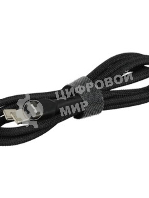 Кабель OLMIO BOLT, Type-C - Type-C, 60W, 1.2м, тканевая оплетка, черный