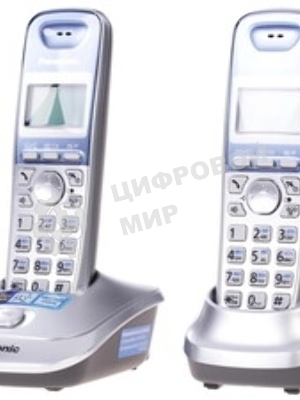 Телефон беспроводной (DECT) Panasonic KX-TG2512RUS (серебристый) Доп трубка в комплекте,АОН, Caller ID,спикерфон на трубке,полифония