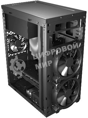 Компьютерный корпус Digma DCC-MN306 черный без БП mATX 1x80мм 1x92мм 2x120мм 2xUSB 2.0 1xUSB 3.0 audio